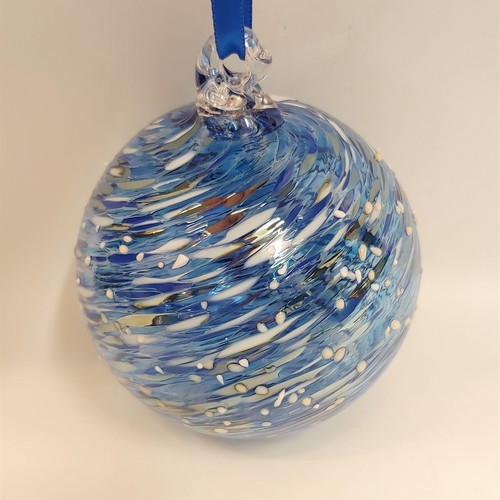 DB-694 Ornament Blue Snowstorm 3x3 $35 at Hunter Wolff Gallery