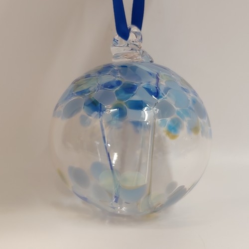 DB-397 Ornament - Witchball Light Blue 3x3 $35 at Hunter Wolff Gallery