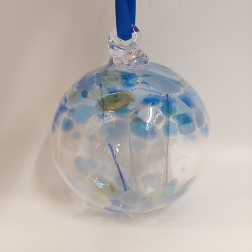 DB-397 Ornament - Witchball Light Blue 3x3 $35 at Hunter Wolff Gallery