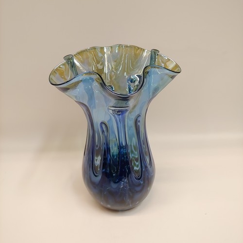 DB-701 Vase Light Blue Fluted Lily Pad 8x3.5 $89 at Hunter Wolff Gallery