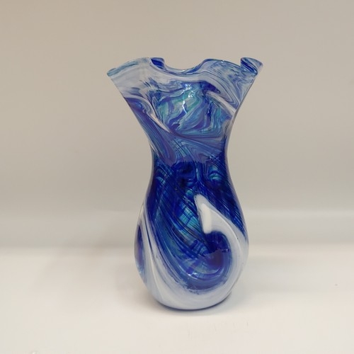 DB-707 Vase Fluted Ocean Spray 7.75x5 $48 at Hunter Wolff Gallery