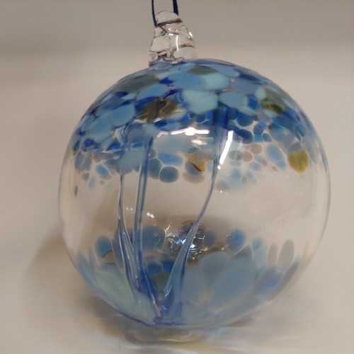 DB-711 Ornament Lt. Blue Witchball $35  	 at Hunter Wolff Gallery