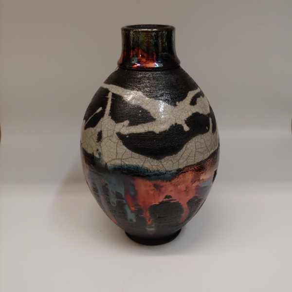 #220718 Raku Copper, White Crackle and Black $29 at Hunter Wolff Gallery