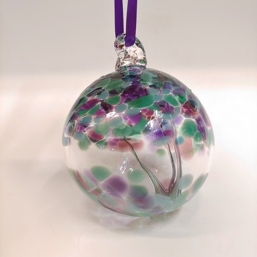 DB-719 Ornament Teal & Purple Witchball $35 at Hunter Wolff Gallery