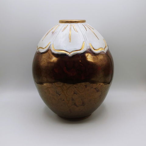 #211043 Anniversary Vase Raspberry Luster $139 at Hunter Wolff Gallery