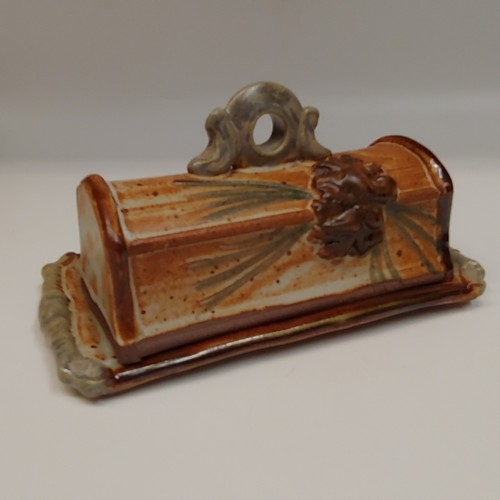 #220725  Butter Dish with Pine Cone $22.50 at Hunter Wolff Gallery