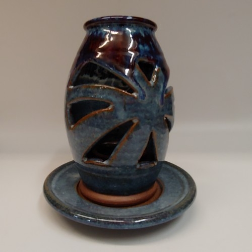 #220728 Candle Lantern Blue $22 at Hunter Wolff Gallery