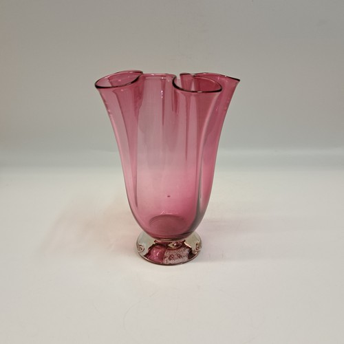 DB-750 Vase handkerchief cranberry $42 at Hunter Wolff Gallery