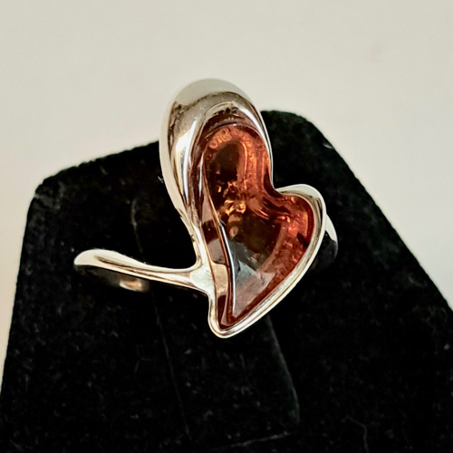 HWG-2375 Ring, Heart Rum Amber $35 at Hunter Wolff Gallery