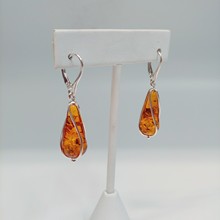 HWG-077 Earrings, Teardrop w/Silver Spiral $74 at Hunter Wolff Gallery