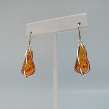 HWG-077 Earrings, Teardrop w/Silver Spiral $74 at Hunter Wolff Gallery