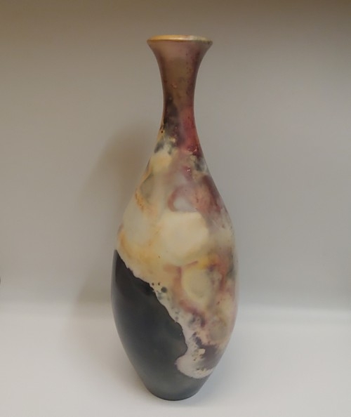 BS-007 Vase, Pit Fired Bottleshape 14.5x4.75 $295 at Hunter Wolff Gallery