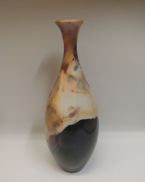 BS-007 Vase, Pit Fired Bottleshape 14.5x4.75 $295 at Hunter Wolff Gallery