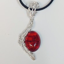 HWG-082 Pendant Oval with Silver Leaf $42 at Hunter Wolff Gallery