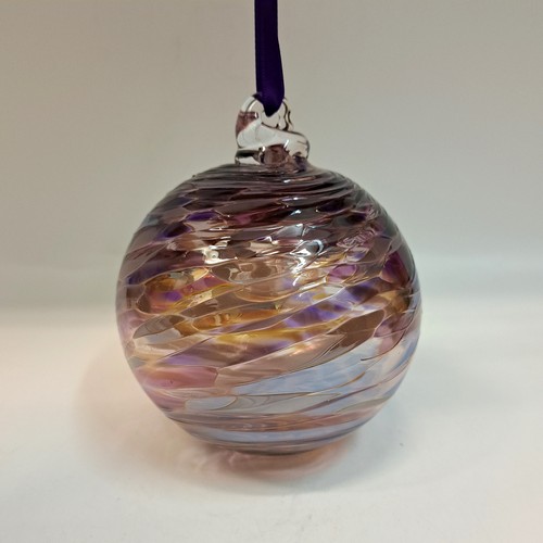 DB-826 Ornament Purple Frit Twist 3x3 $35 at Hunter Wolff Gallery
