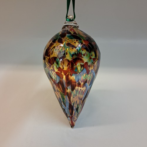 DB-852 Ornament Optic Teardrop Earth Tone $35 at Hunter Wolff Gallery