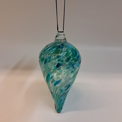 DB-853 Ornament Optic Teardrop Teal $35 at Hunter Wolff Gallery