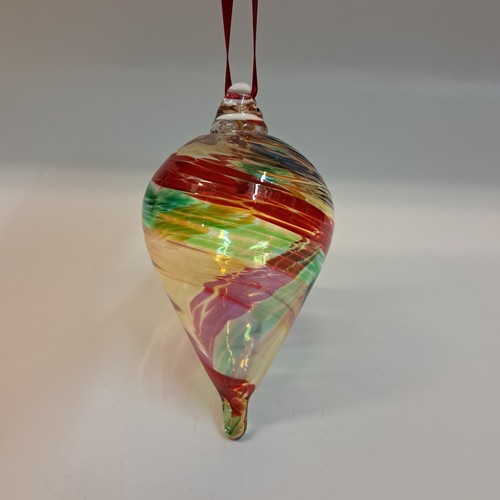 Click to view detail for DB-857 Ornament Optic Teardrop Ribbon SW Christmas  $35