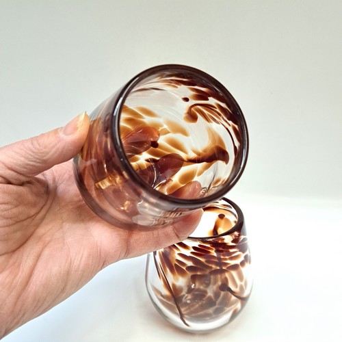 Click to view detail for DB-948 Wine Glass Set of 2 Dark Red $78