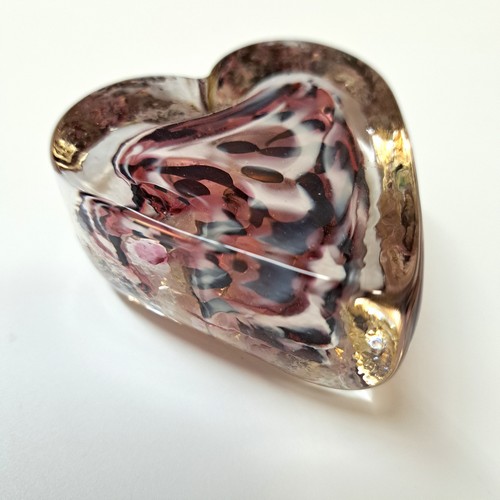 DB-952 Heart Paperweight-Red and White $52 at Hunter Wolff Gallery