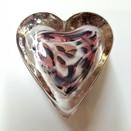 DB-952 Heart Paperweight-Red and White $52 at Hunter Wolff Gallery
