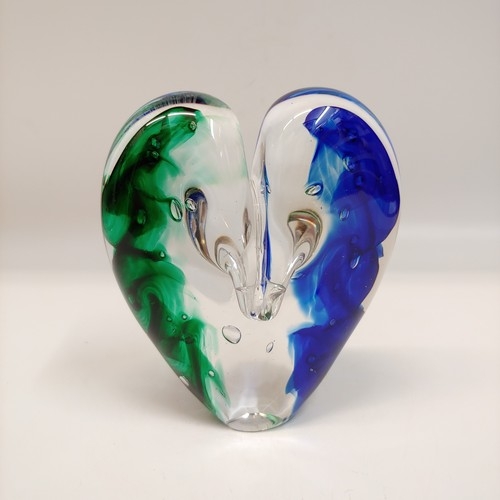 DG-095 Heart Cobalt & Green 5x5 $110 at Hunter Wolff Gallery