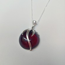 HWG-096 Pendant Round, dark amber $74 at Hunter Wolff Gallery