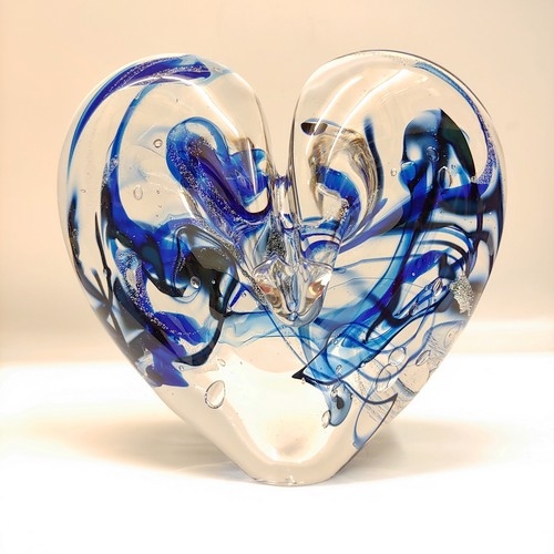 DG-099 Heart Big Blue 7x7 $630 at Hunter Wolff Gallery