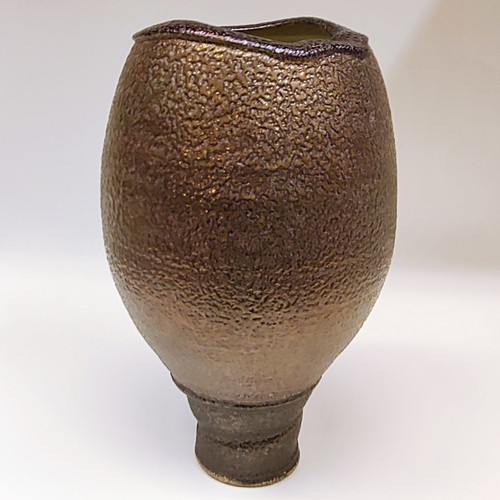#211046 Anniversary Vase Bronze-Grape Salt-Fired $69 at Hunter Wolff Gallery