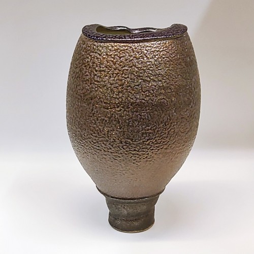 #211046 Anniversary Vase Bronze-Grape Salt-Fired $69 at Hunter Wolff Gallery