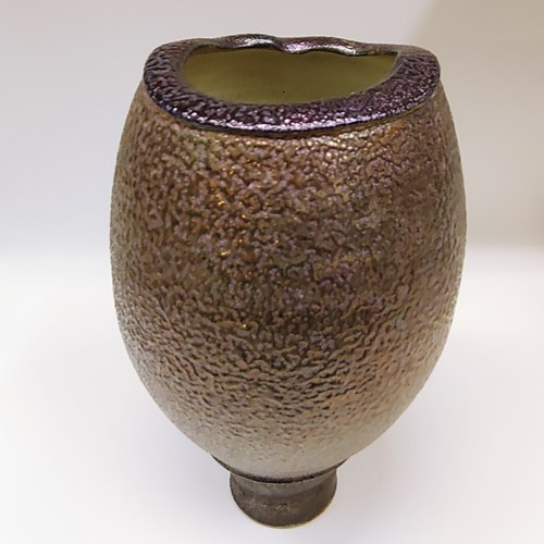 #211046 Anniversary Vase Bronze-Grape Salt-Fired $69 at Hunter Wolff Gallery