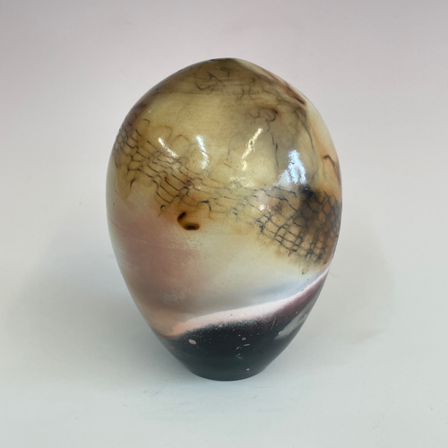 BS-014 Vessel Saggar Fired Small  5 1/2 T x 3 3/4W $72 at Hunter Wolff Gallery