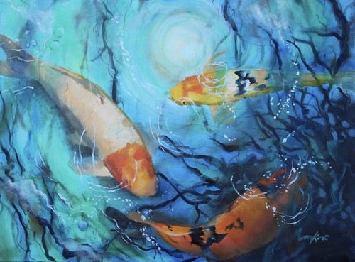 Being Koi 18x24 $1200 at Hunter Wolff Gallery