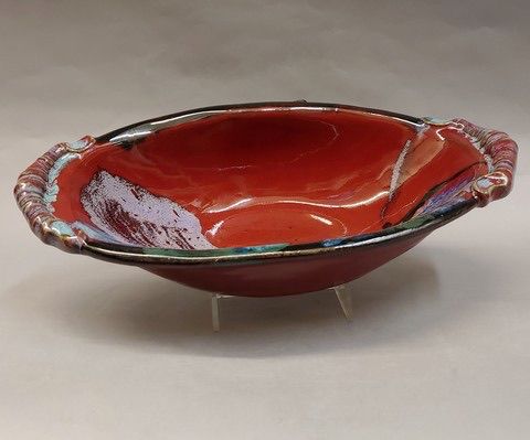 Biscuit Bowl 13x7x7.25 Red at Hunter Wolff Gallery