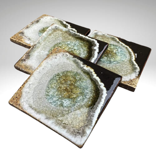 KB-516 Coaster Set - Black & Copper $42 at Hunter Wolff Gallery