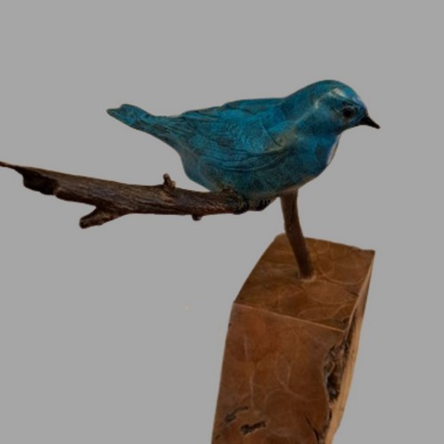 FL138 Mountain Bluebird Bronze  $2250 at Hunter Wolff Gallery