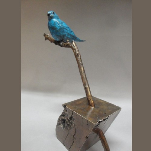 FL138 Mountain Bluebird Bronze  $2250 at Hunter Wolff Gallery