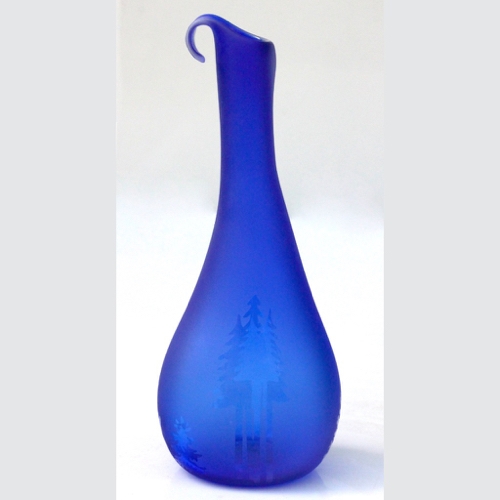 DB-681 Vase, Trees Blue 8x4x2 $80 at Hunter Wolff Gallery