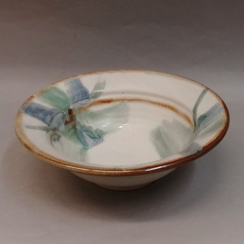 Bowl 10x3 Blue & Green Splash at Hunter Wolff Gallery