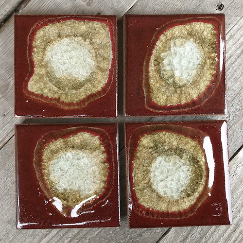 KB-572 Coaster Set of 4 Brick $45 at Hunter Wolff Gallery