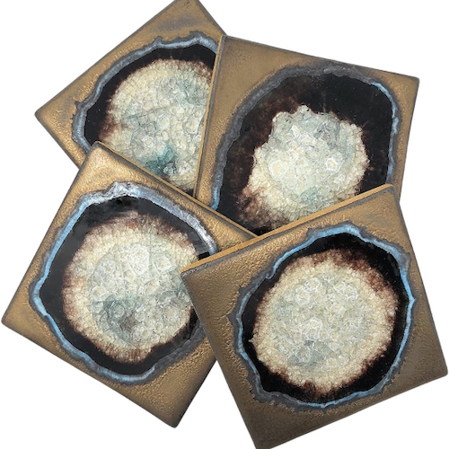 Click to view detail for KB-668 Coasters Set of 4 Bronze $45