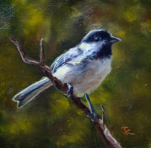 Chickadee-Dee 6x6 $290 at Hunter Wolff Gallery