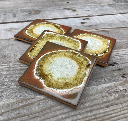 KB-573 Coasters Set of 4 Cinnamon $43 at Hunter Wolff Gallery