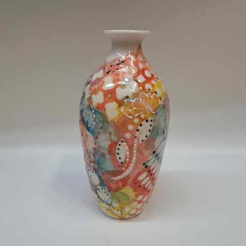 CP-006 Vase - Abstract Porcelain/Gold Luster $350 at Hunter Wolff Gallery