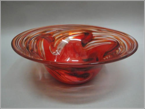 DB-005 Bowl, Red Wave at Hunter Wolff Gallery