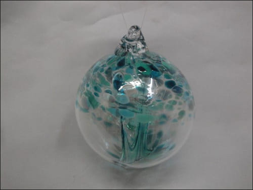 DB-196 Ornament Witches Ball, Teal at Hunter Wolff Gallery
