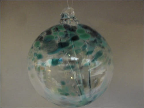 DB-197 Ornament Witches Ball, Teal at Hunter Wolff Gallery