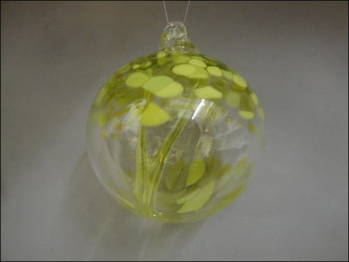 DB-201 Ornament Witches Ball, Lime Green at Hunter Wolff Gallery