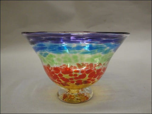 DB-203 Small Bowl, Rainbow, Straight Rim at Hunter Wolff Gallery