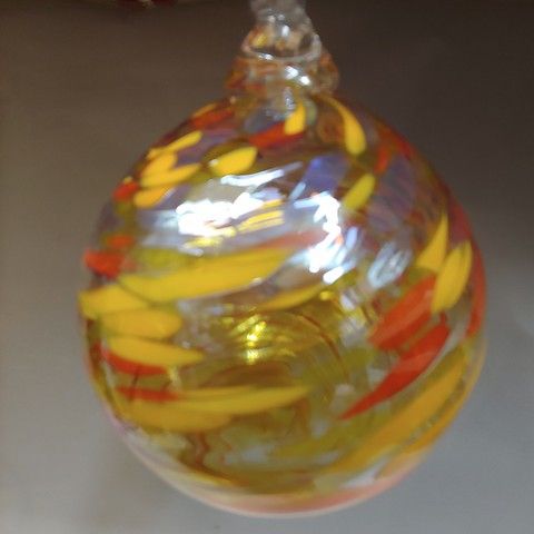 DB-301  Ornament - Yellow/Orange Twist at Hunter Wolff Gallery